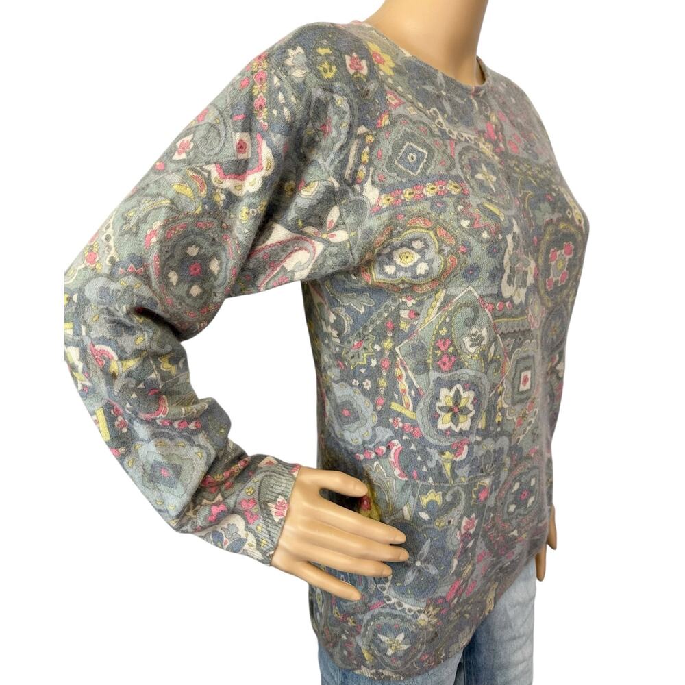 The Limited Italian Lambswool Blend Vintage Sweater Paisley Size M - Picture 3 of 10